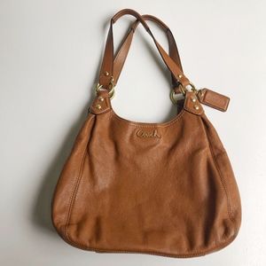 Coach Ashley Leather Cognac Brown Hobo Purse